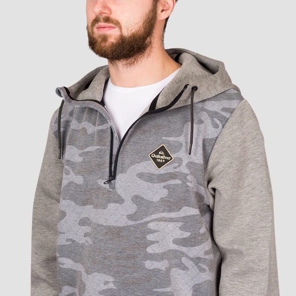 🔥 QUIKSILVER SHREDDER SNOW TECH PULLOVER HOOD TRUE BLACK GPS POINT NWT - Picture 6 of 7